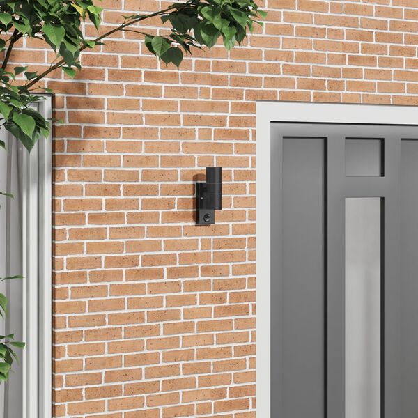 vidaXL Luz de pared exterior Negro 7 x 10 x 22 cm