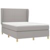 vidaXL Cama box spring con colch&oacute;n tela gris claro 140x200 cm