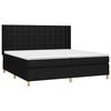 vidaXL Cama box spring con colch&oacute;n tela negro 200x200 cm