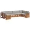 vidaXL Conjunto de sof&aacute;s de exterior 10 uds. Gris Natural y Claro