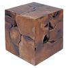 vidaXL Taburete marr&oacute;n 40x40x45 cm de madera maciza de teca
