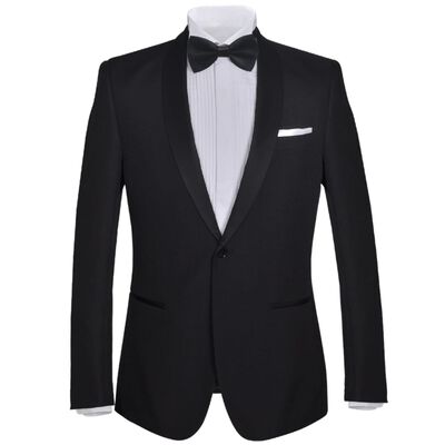 vidaXL Esmoquin traje de gala 2 pzas corbatín de hombre talla 46 negro