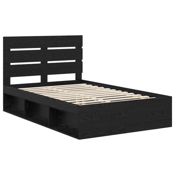 vidaXL Estructura de cama Negro 120 x 190 cm Madera de pino macizo