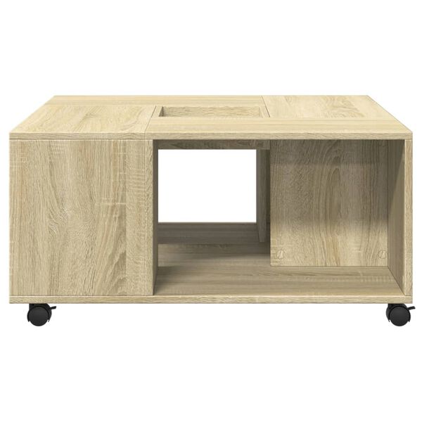 vidaXL Mesa de centro madera de ingenier&iacute;a roble Sonoma 80x80x40 cm