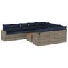 vidaXL Set de sof&aacute;s de jard&iacute;n 11 pzas y cojines rat&aacute;n sint&eacute;tico gris