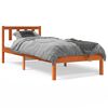 vidaXL Estructura de cama sin colch&oacute;n madera maciza marr&oacute;n 75x190 cm