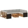 vidaXL Conjunto de sof&aacute;s de exterior 10 uds. Natural y Gris Claro