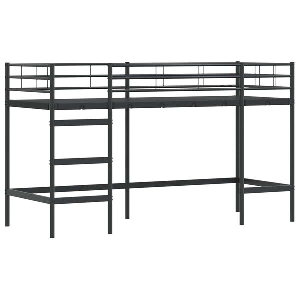 vidaXL Estructura de litera para ni&ntilde;os Negro 74,5 x 190 cm Acero