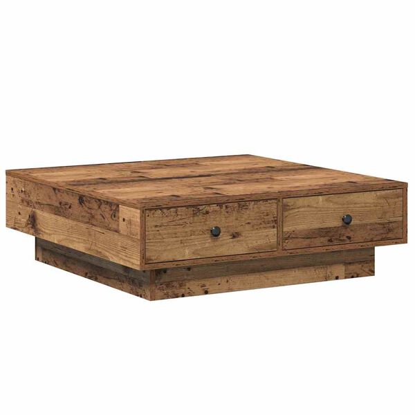vidaXL Mesa de Caf&eacute; Madera vieja 90 x 90 x 28 cm Madera de ingenier&iacute;a