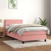 vidaXL Cama box spring con colch&oacute;n terciopelo rosa 80x200 cm