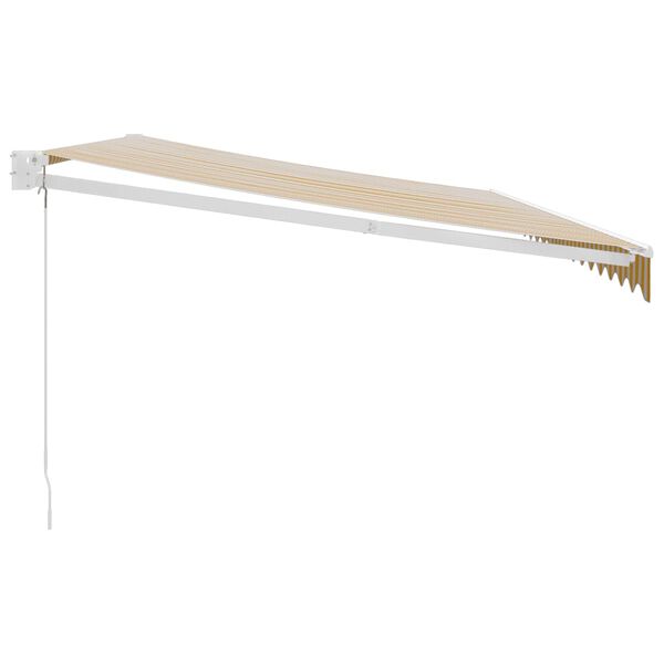 vidaXL Toldo retr&aacute;ctil aluminio y tela amarillo y blanco 5x3 m