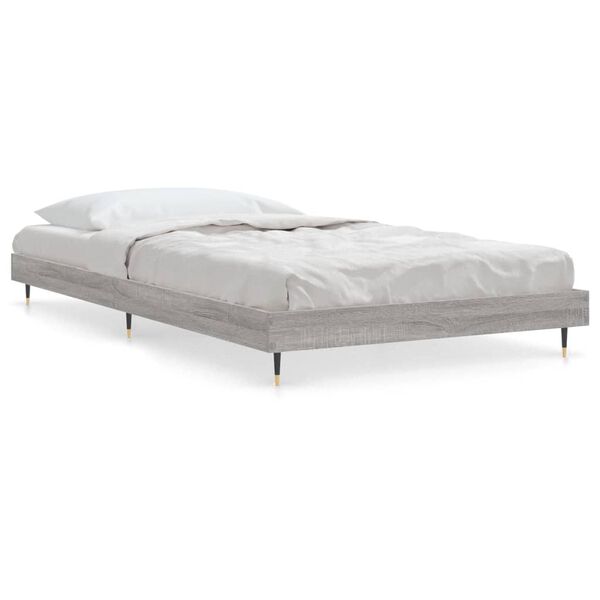 vidaXL Estructura de cama madera de ingenier&iacute;a gris Sonoma 90x200 cm