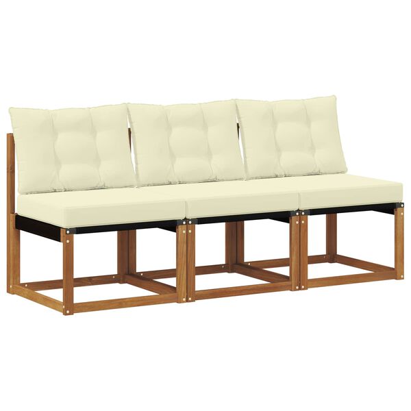 vidaXL 3 Pieza Sof&aacute; central de exterior