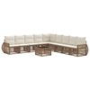 vidaXL Conjunto de sof&aacute;s de jard&iacute;n 10 pcs Beige y blanco crema
