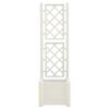 vidaXL Jardinera con enrejado PP blanco 43x43x142 cm