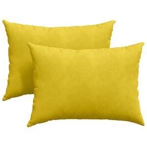 vidaXL Cojines de sof&aacute; 2 pcs Amarillo 70 x 50 cm Tela de pana