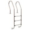 vidaXL Escalera para piscina 3 pelda&ntilde;os acero inoxidable 304 120 cm