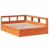 vidaXL Cama con estanter&iacute;a sin colch&oacute;n madera maciza marr&oacute;n 160x200 cm