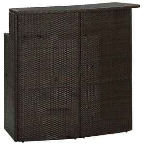vidaXL Mesa alta de jard&iacute;n rat&aacute;n sint&eacute;tico marr&oacute;n 120x55x110 cm