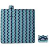 vidaXL Manta de picnic plegable terciopelo ondas azules 200x200 cm