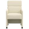 vidaXL Sillas de Comedor con Ruedas 2 pcs Crema 58 x 65 x 98 cm