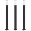 vidaXL Balizas de luz, 3 unidades, 110 cm, color negro, IP44