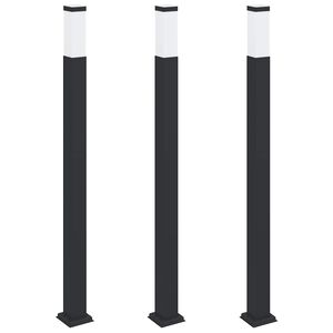 vidaXL Balizas de luz, 3 unidades, 110 cm, color negro, IP44