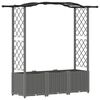 vidaXL Cama elevada con trellis y techo Gris Claro 164 x 40 x 138 cm