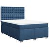vidaXL Cama box spring con colch&oacute;n tela azul 140x190 cm