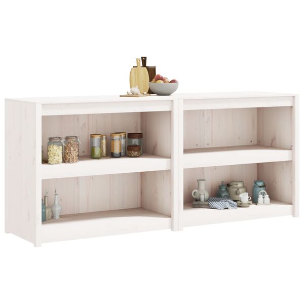 vidaXL Muebles de cocina de exterior 2 pzas madera maciza pino blanco