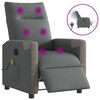 vidaXL Sill&oacute;n reclinable de masaje el&eacute;ctrico tela gris oscuro