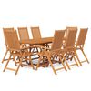 vidaXL Juego de comedor para jard&iacute;n 9 piezas madera maciza de acacia 160-240 cm