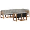 vidaXL Conjunto de sof&aacute;s de exterior 8 uds. Gris Natural y Claro