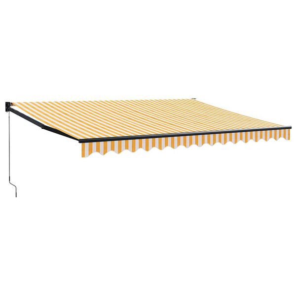 vidaXL Toldo retr&aacute;ctil aluminio y tela amarillo y blanco 4x3 m
