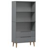 vidaXL Librer&iacute;a MOLDE madera maciza de pino gris 85x35x170,5 cm