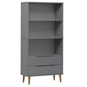 vidaXL Librer&iacute;a MOLDE madera maciza de pino gris 85x35x170,5 cm