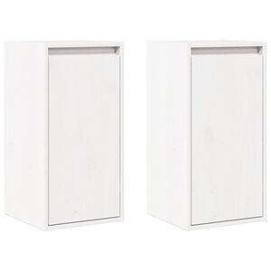 vidaXL Armario de pared 2 uds madera maciza de pino blanco 30x30x60 cm