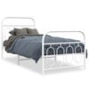 vidaXL Estructura cama sin colch&oacute;n con estribo metal blanco 90x200 cm