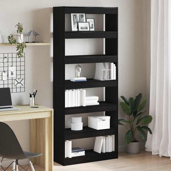 vidaXL Librer&iacute;a Negro 80 x 30 x 198 cm Madera de ingenier&iacute;a