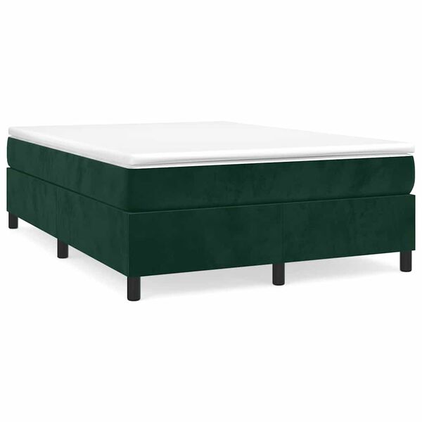 vidaXL Estructura Estructura de cama con somier terciopelo verde oscuro 140x200 cm