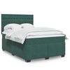vidaXL Cama box spring con colch&oacute;n terciopelo verde oscuro 140x200 cm