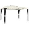 vidaXL Cenador con doble techo tela crema 3,98x2,98 m
