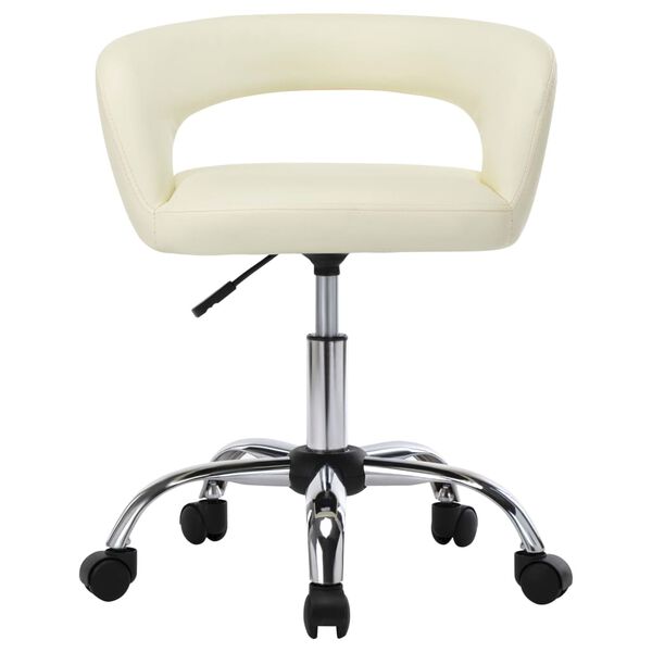 vidaXL Sillas de comedor 2 unidades cuero sint&eacute;tico color crema