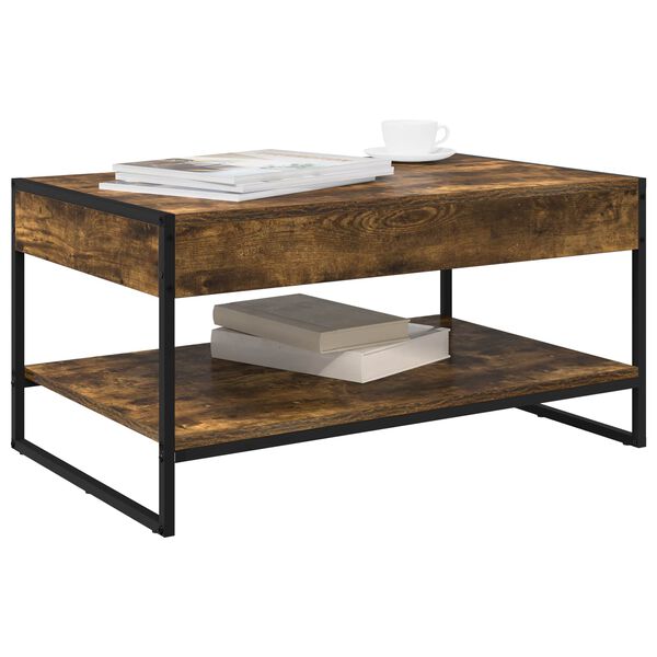 vidaXL Mesa de Caf&eacute; Roble Humo 80 x 50 x 40 cm Madera contrachapada