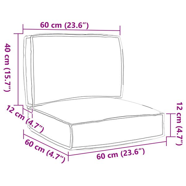 vidaXL Juego de Cojines para Palets 2 pcs Antracita Tela Oxford