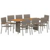 vidaXL Conjunto de Comedor de Jardín 9 pcs Gris ratán sintético