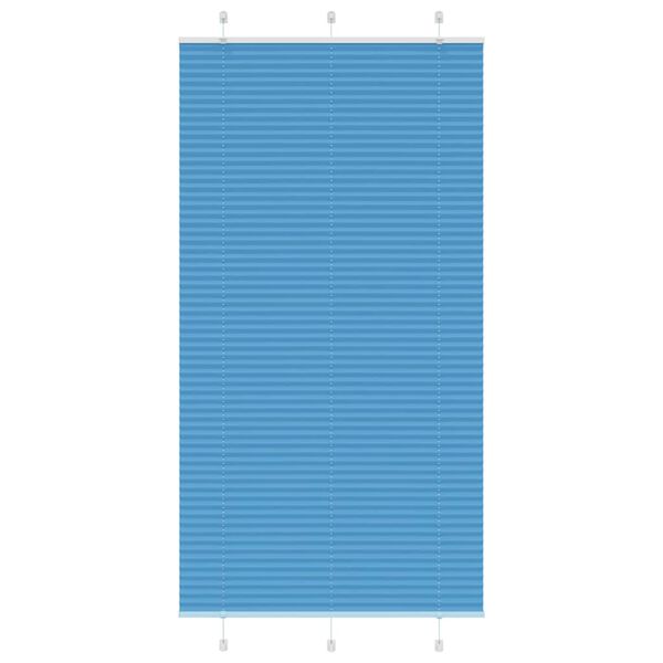 vidaXL Estor Plisado azul 110x200 cm Tela Ancho 109,4 cm Poli&eacute;ster