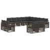 vidaXL Conjunto de sof&aacute;s de jard&iacute;n 13 uds. Gris y Gris Oscuro