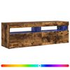 vidaXL Mueble de TV con luces LED roble ahumado 120x35x40 cm