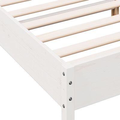 vidaXL Estructura cama cabecero madera maciza pino blanco 180x200 cm